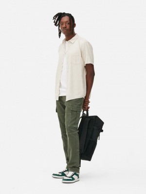 Primark Slim Fit Cargo Jeans Heren Olijfgroen | Nederland 68743-AGUC