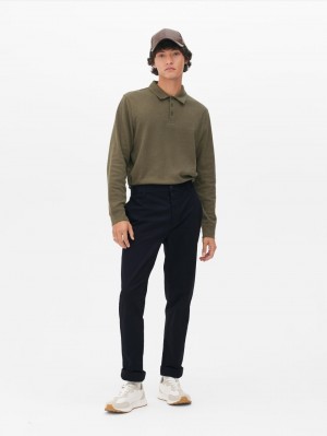 Primark Slim Fit Chinos Broek Heren Donkerblauw | Nederland 07952-EXCG