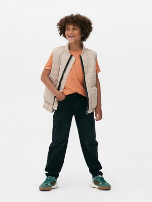 Primark Slim Fit Denim Cargo Broek Jongens Zwart | Nederland 63058-KNBA