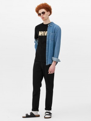 Primark Slim Fit Twill Jeans Heren Zwart | Nederland 15807-IJFH