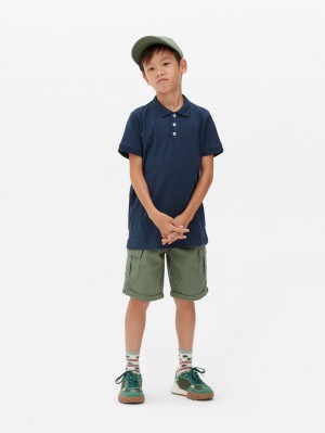 Primark Slubbed Polo Overhemd Jongens Donkerblauw | Nederland 14650-SMPC