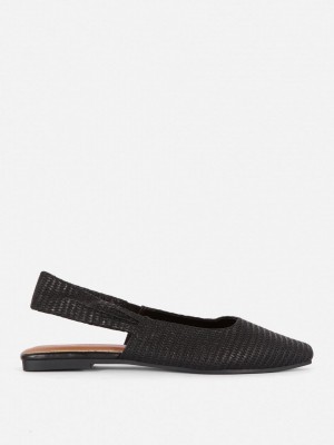 Primark Square Neus Slingback Slip Ons Platte Schoenen Dames Zwart | Nederland 58410-KOSF
