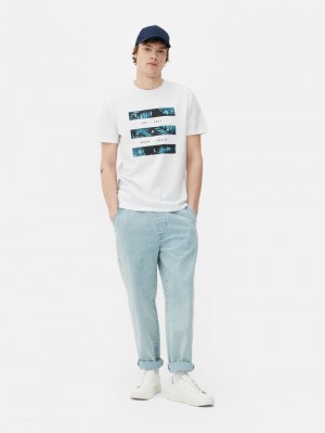 Primark Stockholm Kort Sleeve T-shirts Heren Wit | Nederland 80134-QZYB