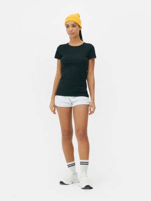 Primark Stretch Crew Neck Essential T-shirts Dames Zwart | Nederland 85016-QNVZ