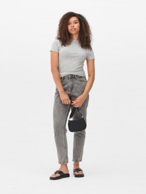 Primark Stretch Crew Neck T-shirts Dames Grijs | Nederland 54803-KMXQ