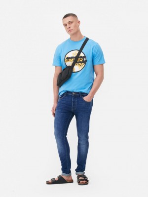 Primark Stretch Fit Mager Jeans Heren Donkerblauw | Nederland 41872-AGTS