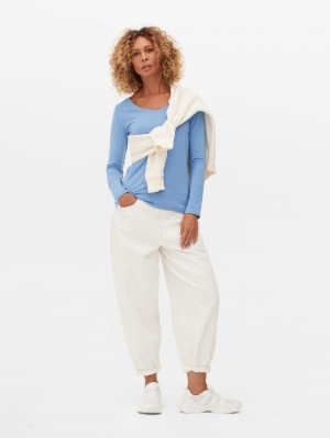 Primark Stretch Long Sleeve T-shirts Dames Blauw | Nederland 35210-LAGY
