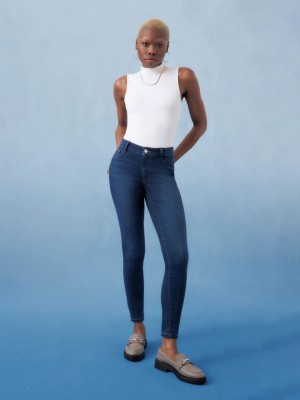 Primark Stretch Mager Jeans Dames Indigo | Nederland 04196-OCBW