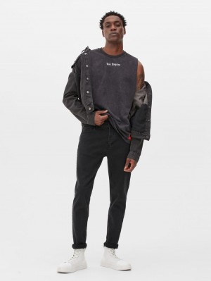 Primark Stretch Mager Jeans Heren Zwart | Nederland 86125-CBJQ