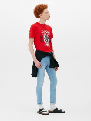 Primark Stretch Super Mager Jeans Heren Lichtblauw | Nederland 01873-BETO