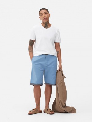 Primark Stretch V-neck T-shirts Heren Wit | Nederland 86345-UQHS