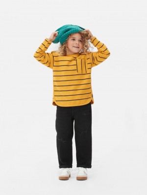 Primark Stripe Pocketed T-shirts Jongens Mosterdgeel | Nederland 06439-WITD