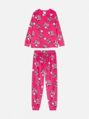 Primark Stripfiguren Velour Pyjama Dames Roze | Nederland 80756-KENL