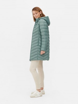 Primark Super Light Longline Puffer Jas Dames Donkergroen | Nederland 94682-OXNL