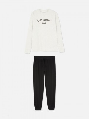 Primark T-Shirt and Pajama Set T-shirts Heren Wit | Nederland 31625-HGVA