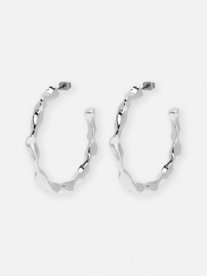 Primark Textured Hoop Oorbellen Dames Wit | Nederland 24608-ZMTG