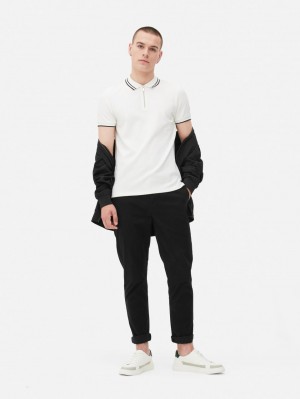 Primark Textured Polo Overhemd Heren Wit | Nederland 17389-DRHE