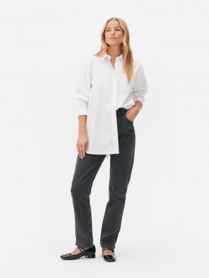 Primark The Edit Katoenen Poplin Overhemd Dames Wit | Nederland 06481-UKWV