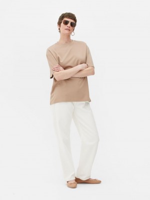 Primark The Edit Relaxed T-shirts Dames Beige | Nederland 78653-XGUF