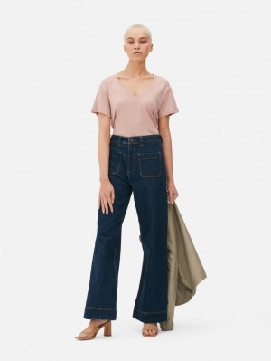 Primark The Edit V-Neck T-shirts Dames Roze | Nederland 84923-NQOA