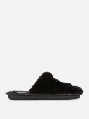 Primark The Nightmare Before Christmas Faux Fur Pantoffels Dames Zwart | Nederland 64057-ZKXF