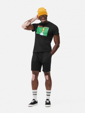 Primark The Simpsons Homer Bush T-shirts Heren Zwart | Nederland 38574-NBQZ