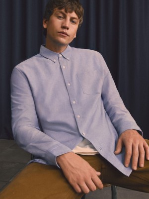 Primark The Stronghold Button-Down Oxford Overhemd Heren Blauw | Nederland 29670-HCKM