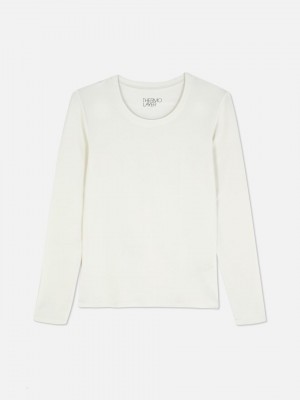 Primark Thermal Long Sleeve Top T-shirts Dames Wit | Nederland 03571-GAFM