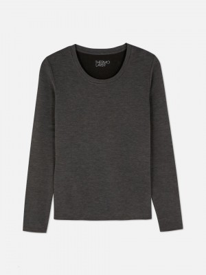Primark Thermal Long Sleeve Top T-shirts Dames Grijs | Nederland 15692-WBFA