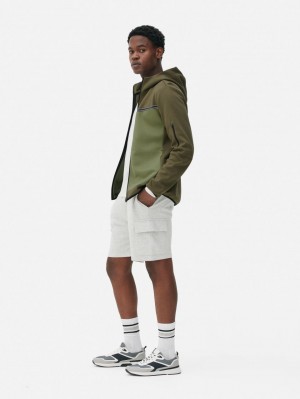 Primark Two-Tone Zip Hoodie Heren Olijfgroen | Nederland 12538-THFJ