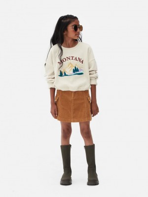 Primark Velour Geribbeld Sweatshirt Meisjes Wit | Nederland 42905-MZBQ