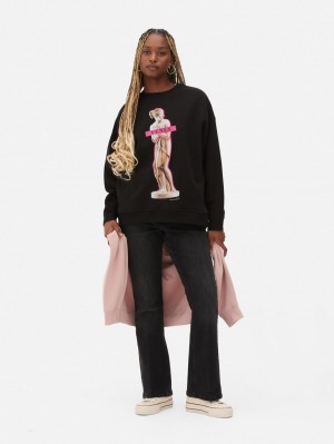 Primark Venus Statue Grafische Sweatshirt Dames Zwart | Nederland 87604-JRES