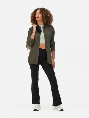 Primark Vrijetijds Button Down Overhemd Dames Olijfgroen | Nederland 80169-PWNO