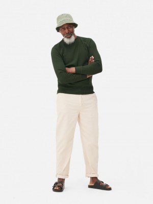 Primark Waffle Sweatshirt Heren Olijfgroen | Nederland 67812-ZURF
