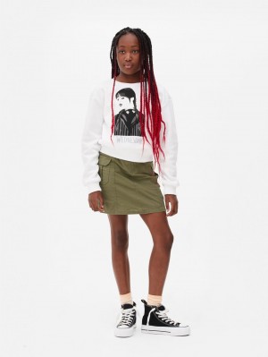 Primark Wednesday Crew Neck Sweatshirt Meisjes Wit | Nederland 76381-PHQS