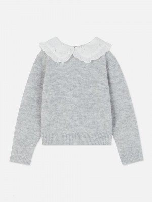 Primark Woven Collar Detail Jumpers Meisjes Grijs | Nederland 09345-AJDT