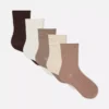 5-pack katoenrijke gemengde kleuren crew-sokken