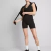Actieve yogashort met hoge taille en soepele ondersteuning