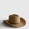 Cowboyhoed van stro met rand