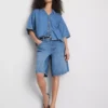 Denim shirt met korte mouwen