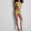 Geborduurde driehoekige bikinitop met visjesmotief