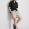 Gestreepte korte Shorts van linnenmix