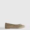 Geweven ballerina's als platte schoenen
