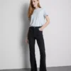 Katoenen denim flared jeans met middelhoge taille