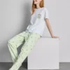 Katoenen pyjama's met ronde hals en print