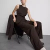 Lila broek met rechte pijpen