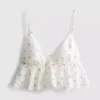 Luchtige bralette met kersenkleurige kanten rand