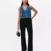 Mid-rise ponte-legging met uitlopende pijpen