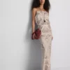 Paula Echevarría maxi-rok van satijn met schuine snit en print