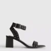 Sandalen met blokhak en studs